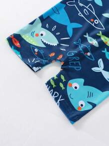 Nuevo traje de baño de una pieza con estampado de animales para bebés y niños pequeños, traje de baño de secado rápido para niños, traje de buceo de verano, protección solar