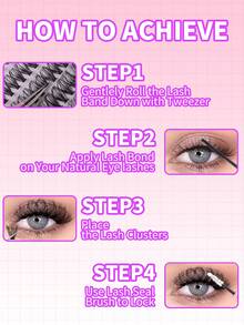 40D-100D Faux Mink Eyelashes, 456/432 Pieces/Cluster, 0.07mm D Curl, 10-14mm Mixed Natural Style 3D Russian Thick Individual Eyelash Extensions, Makeup Tools - D - 查看 7