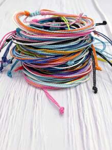 6pcs Random Color Bohemian Style Simple Beach Friendship Bracelets Set For Men & Women