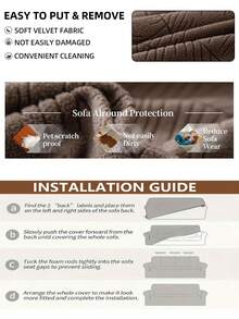 1 件高弹力夏尔巴布艺沙发套，香蕉叶图案，防滑，适用于 1/2/3/4 座沙发，可机洗，宠物友好，现代简约风格，四季家居装饰 - 深灰色 - 查看 9