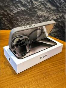 简约磁吸金属框镜头保护膜/支架三合一手机壳，适用于 17/17Pro/17Pro Max / 16/16Pro/16Pro Max/15/15Pro/15Pro Max/14/14Pro/14Pro Max/13/13Pro/13Pro Max/12/12Pro/12Pro Max/11/17 Pro Max，亚克力防摔硬壳保护套 - 寶藍色 - 查看 5