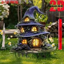 1 Stück 2D flache acrylische Mystery House Außen Kunst Dekoration, Garten Dekoration, Hofdekor Außen, Garten Dekoration Außen, Hinterhof Dekoration - Klassisches verspieltes Design, robuste Kunststoff Mehrzweck Blumentöpfe & Bonsai Blumentöpfe für Garten, Terrasse, Geburtstag oder Urlaubsgeschenke, Terrassen Dekorationen, Märchen Dekorationen.