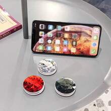 1 件多色可折叠宝石水晶手机支架、推拉式指环握把支架、通用懒人桌面支架、适用于 、Android 手机的绕线器、生日、家人、朋友的礼物 推拉式手机握把、适用于 、Android 手机的手机配件、生日、家人、朋友的礼物