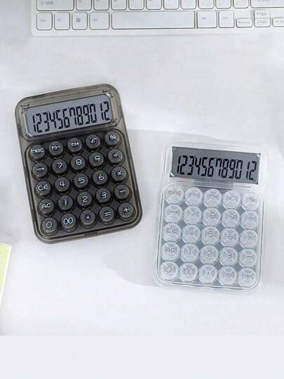 黑白透明简约科学计算器，操作简便，待机时间长，计算精确，设计简约时尚，流行的按钮式透明简约科学计算器，适合所有场合，是送给学生、教师、数学工作者的生日、节日、教师节、毕业典礼、朋友的绝佳礼物