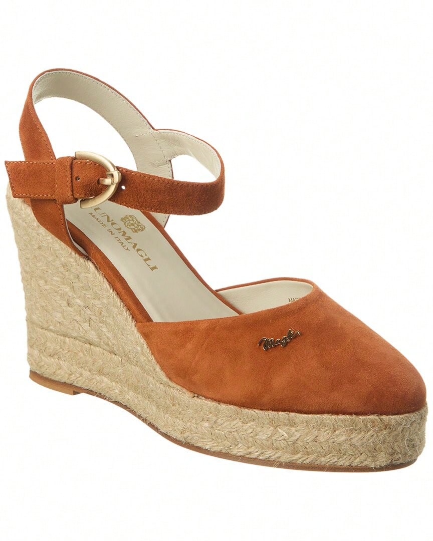 Bruno Magli Mares Suede Wedge Sandal - 橘色 - 查看 1