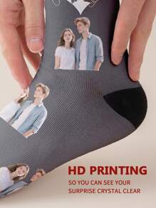 1 par de calcetines de tubo medio personalizados con cara de mujer, Puede poner cualquier rostro en los calcetines, Calcetines personalizados con fotos, Par de calcetines con diseño de imagen personalizada interesante, adecuados para el Día de San Valentín, cumpleaños, regalos y otras ocasiones, personalizados, divertidos, ricos y coloridos, diseño creativo de anime y caricatura, regalos navideños