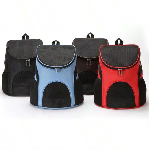 1pc Pet Backpack, Foldable Breathable Front Carrier Bag Suitable For Small & Medium Pets, Dog Cat Outdoor Travel Pouch