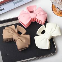 3 pezzi Fermagli per capelli da donna da 9 cm in bianco, cachi e marrone con fiocco, accessori eleganti e semplici di alta moda, adatti per acconciature casual, da festa, per lavoro, vacanze, code di cavallo, raccolti, lavaggio del viso, trucco, San Valentino