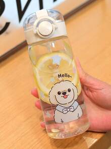 1 个可爱水豚塑料水瓶，13.53 盎司 - 防漏带吸管，圆形，非常适合节日和日常使用，圣诞节、感恩节、万圣节等节日设计，节日水瓶 | 俏皮设计 | 防漏瓶 - 彩色 - 查看 8