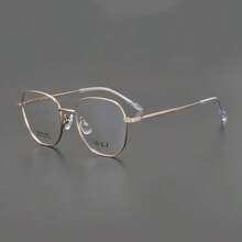 Monture de lunettes en titane pur ultra-légère polygonale, lunettes vintage en titane massif, unisexe toutes saisons