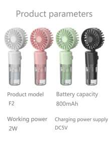 Portable Fan With Mist Humidifier, Mini USB Rechargeable Handheld Fan With Water Spray, 800mAh Battery Desk Fan, Lightweight Portable Fan - Suitable For Office, Outdoor, Travel And Camping - Stay Cool Anytime! Refreshing Comfort For Indoor And Outdoor Travel, Essential For Summer, Beach Vacation, Back To School, Gifts, Holiday Essentials