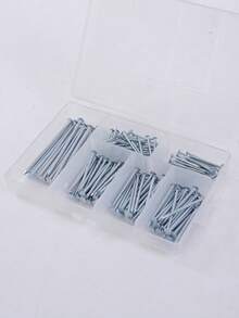 140pcs/Hardware Nails Assortment Kit, Picture Hanging Nails, Wood Nails, Wall Nails With Storage Box, 6 Sizes, Steel Nails