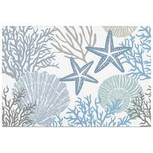 1pc, 4pcs, 6pcs, 8pcs Sea Star And Beach Themed Washable, Anti-Slip, Heat Resistant Ocean Shell Design Placemats - Multicolor - View 5