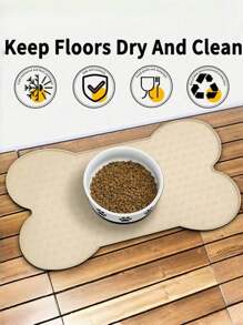 1 peça de jogo americano em formato de osso, tapete antiderrapante de silicone para comida de cachorro, tapete para tigela de cachorro mais grosso, jogo americano para animais de estimação, alimentador de gato à prova d'água com borda elevada, tapetes de alimentação para filhotes e gatinhos, adequado para cães de pequeno e médio porte, bandeja de alimentação para gatos