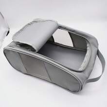 带手柄的便携式高尔夫球鞋收纳袋 - 耐用牛津布，网状侧袋，非常适合整理高尔夫配件