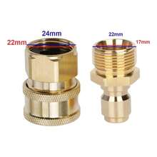 Kit adaptador de conexión rápida M22 de 3/8" para hidrolimpiadoras de alta presión - Dorado - Ver 2