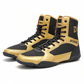 Men's Indoor Boxing Training Shoes, Rubber Sole Competition Wrestling Shoes