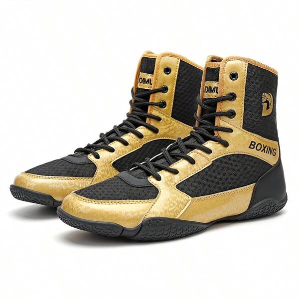 Men's Indoor Boxing Training Shoes, Rubber Sole Competition Use Wrestling Shoes