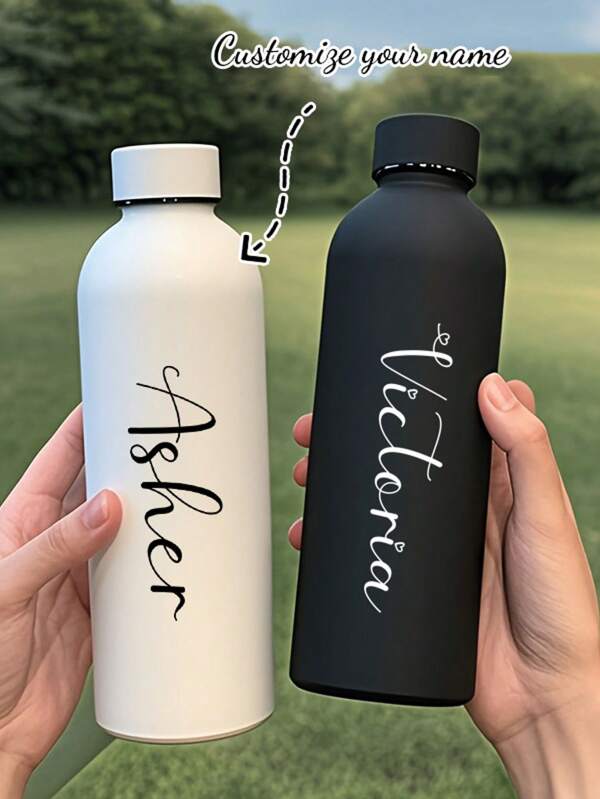 1pc Customized Double-Layer Stainless Steel Coffee Mug/Soda Bottle, Sports Water Bottle Insulated Tumbler, 500ml/17oz Personalized Name Tumbler Cup, Multiple Colors, Suitable As School Opening, Holiday And Birthday Gift For Boys And Girls