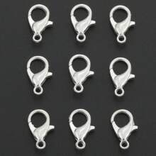 350pcs/Box DIY Jewelry Findings Kit, Includes: 50pcs Lobster Clasps, 100pcs Open Jump Rings, 100pcs Crimp Beads, 100pcs Double Cones, Sturdy & Easy To Operate, Jewelry Connectors, Charms, Pendants, Beading Supplies For DIY Crafting, Necklace, Bracelet Making