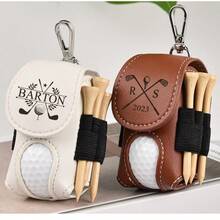 1pc Customized Golf Bag, Personalized Fashion Golf Bag, Ball Stand, Leather Golf Tag, Customized Golf Ball Marker, Mini Golf Ball Rack, Leather Golf Travel Bag, Premium Golf Gift, Customized Engraved Leather Golf Bag Tag Gift (With Golf Ball Stand), Personalized Golf Ball Stand, Customized Golf Accessories, Groomsman Gift, Men's Golf Gift, Women's Golf Gift,Chic Autumn,Graphic Print - Multicolor - View 2