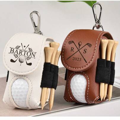 1 st anpassad golfbag, personlig moderiktig golfbag, bollställ, lädergolftagg, anpassad golfbollmarkör, minigolfbollställ, lädergolfresebag, premium golfpresent, anpassad graverad lädergolfbagtagg (med golfbollställ), personligt golfbollställ, anpassade golftillbehör, present till förlovare, golfpresent till män, golfpresent till kvinnor, elegant höst, grafiskt tryck