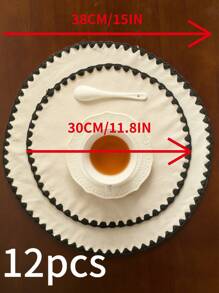 1/4/6/12 buc. Covorașe rotunde brodate albe, stil minimalist japonez, lavabile și reutilizabile, potrivite pentru sărbători, reuniuni, petreceri de ziua de naștere, nunți, decorarea mesei de cină, decorarea casei