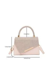 Bolsa de Festa Elegante Branca Feminina - Embelezada com Strass, Bolsa de Ombro e Tiracolo Chique, Clutch de Presente com Decoração Dourada
