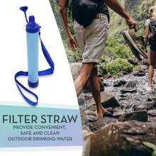 Outdoor Water Filter, Straw Water Filter, Emergency Survival Water Purifier For Prepper Emergency Equipment Hiking Camping, Christmas Gift, Straw Filter, Outdoor Activities Products - Army Green - View 8