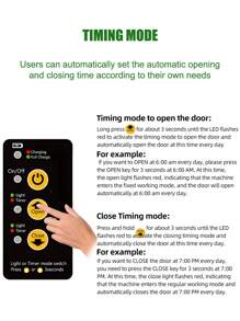 باب ذكي آلي جديد بريموت كنترول، مقاوم للماء بمعيار IP67، متعدد أوضاع التشغيل، يعمل بالطاقة الشمسية، مناسب للحيوانات الأليفة والطيور والأرانب والأوز