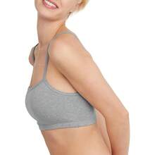 Women's Cotton String Bralette (3 Pack) - 天空灰混紡色/混凝土混紡色/白色 - 查看 3