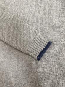 Women's Fashion Pullover Sweater, Grey Knitted Fabric, Long Sleeve Round Neck, Regular Fit, Casual Top For Autumn