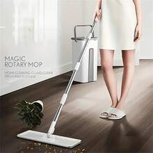 BANBERS Mop And Bucket Set With Wringer, With 2 Reusable Microfiber Pads With 360° Flexible Rotation, Hands-Free Flat Mop And Bucket With Long Handle For Floor Cleaning And Wall Cleaning - Mop + Bucket + 2 Microfiber Pads - View 10
