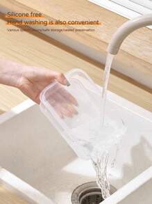 Juego de 6 piezas de 1200ML/42oz Cajas de almacenamiento para refrigerador, recipientes de conservación de alimentos con tapas, cajas apilables para congelador para carne, frutas, verduras, encurtidos, organización de cocina y loncheras para exteriores