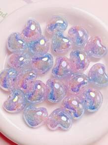 20pcs 22mm Acrylic UV Colorful Gradient Burst Fat Love Straight Hole Beads DIY Mobile Phone Chain Beads Pen Keychain Accessories