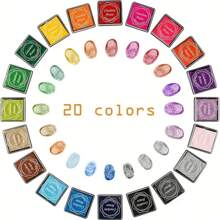 20 almohadillas de sellos surtidas - Seguras y lavables para manualidades, scrapbooking y actividades, colores vibrantes variados, proyectos artísticos | Almohadillas de sellos seguras, diversión hazlo tú mismo para niños, de vuelta a la escuela, útiles escolares