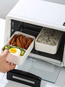 1 pieza Caja de almuerzo de madera para exteriores, caja de almuerzo para microondas, caja de almuerzo a prueba de fugas portátil, caja de almuerzo con cubiertos, caja de almuerzo para estudiantes japoneses, utilizada para la escuela, la pesca, el camping, Eid Al Fitr, Mubarak, útiles escolares