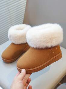 Nuevas botas de invierno para niños, botas de nieve con suela suave antideslizante y forro de felpa gruesa para niñas y niños, casuales, ligeras, cómodas y cálidas para otoño/invierno