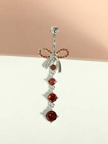 1 件吊坠肚脐环红色肚脐穿孔饰品蝴蝶心形花朵肚脐穿孔吊坠女士 14G 夏季海滩饰品 - Belly button ring - 查看 8