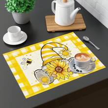 1pc/4pcs/6pcs Vintage Country Style Pattern Printed Linen Placemats, Suitable For Dining Table, All Season Home Decor, Modern Washable Tabletop Mats, Room Decoration, Placemats, Coasters, Kitchen Dining Mats, Party Supplies, Ideal Gift