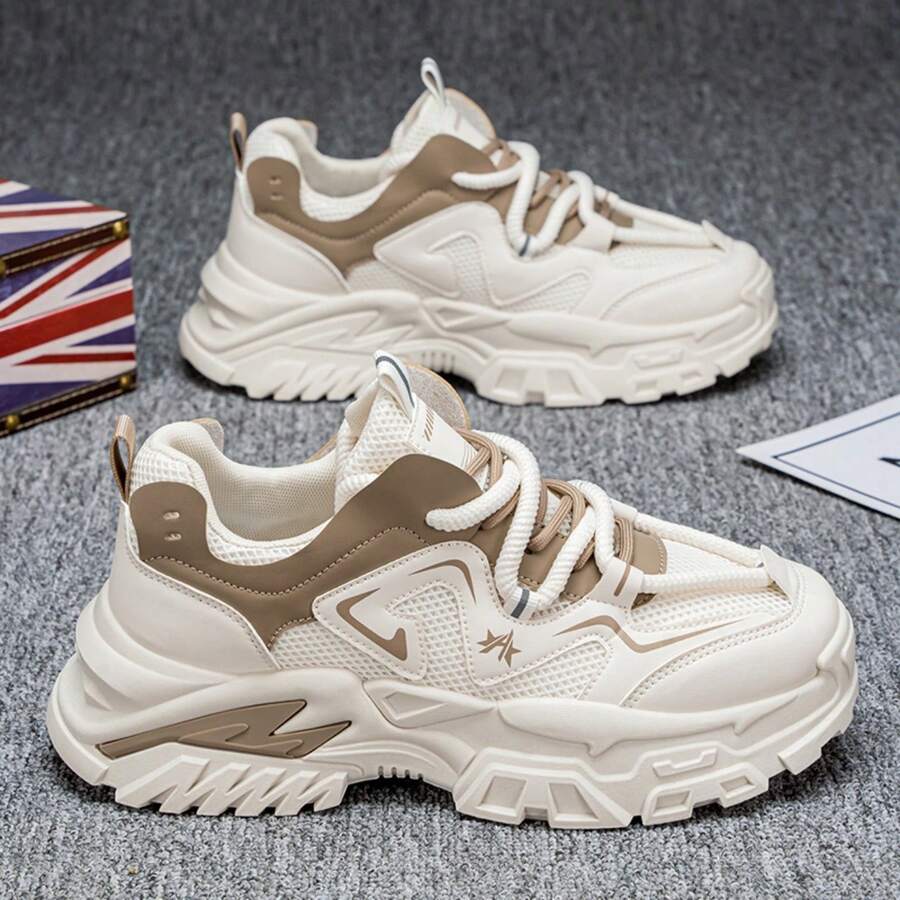 Women Plus Size Shoes Women's Shoes 2025 New Summer All-In-One Mesh Surface Breathable Shoes Spring And Autumn Increase Leisure Sports Shoes - 米色 - 查看 1