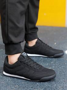 1 par de zapatillas deportivas básicas con cordones de tela, de colores contrastantes, en estilo bohemio, para fiestas, calle y casual, adecuadas para exteriores, bodas, vacaciones, oficina, para todas las estaciones