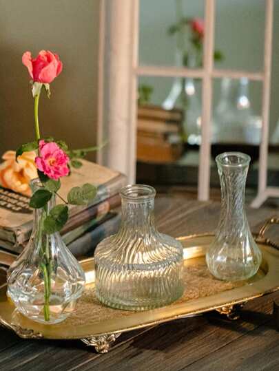 1Set Vintage Mini Flower Vase, Various s, Small Bud Vase Centerpieces,Clear Pot Carving Perfect Rustic Wedding, Gathering Tafel ation,Home ,Flower Vase,Centerpiece,Table Moderne Bohemian Room Glass view 6