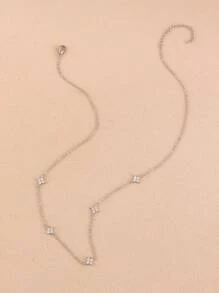 1 Pc Lucky Four Leaf Flower Necklace With Cold And Elegant Style, High Sense Collar Chain, Long Style, Elegant Tassel Neckchain, Female, Suitable For Women's Daily Wear ﻿