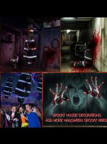 Decoración de Halloween de 5 pies de alto con figura colgante de víctima cadáver, decoración espeluznante y tétrica para casa embrujada, decoración de Halloween aterradora para exteriores, decoración hinchable de Halloween para patio