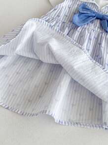 Robe d'été pour bébé fille au style marin avec nœud papillon et imprimé en forme de cœur