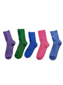 1/2/3/5 Pares de Calcetines mujer de pila rota de unicolor, calcetines de tripulación con agujeros rotos, estilo vintage, gruesos, para pareja, calcetines hasta el tobillo con agujeros en la calle