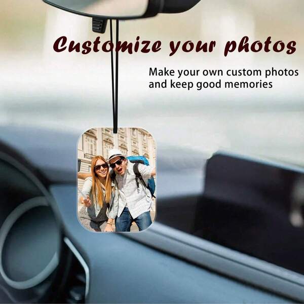 1 Stück personalisiertes Acryl Foto Geschenk - Auto Hängedekoration, Rucksack/Tasche Accessoire, elegantes Paar- und Familien-Geschenk, Jahrestag, Valentinstag - dekorativer Kunststil, ohne Strom, Wohnungsauffrischung