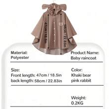 1pc Rain Poncho Kids,Toddler Poncho With Hood,Waterpoof Rain Jacket Coat,3D Cartoon Children Rainwear For Girl Boy