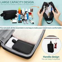 1 Stück/2 Stücke Großraum Reise Tragbare Herren Kulturbeutel, Damen Kosmetiktasche für Grundbedarf Wasserbeständige Schminktasche Handtasche, Wasserdichte Rasurtasche für Toilettenartikel, faltbare Aufbewahrungstasche mit Fächern und Griff für Kosmetikpinsel und Werkzeuge